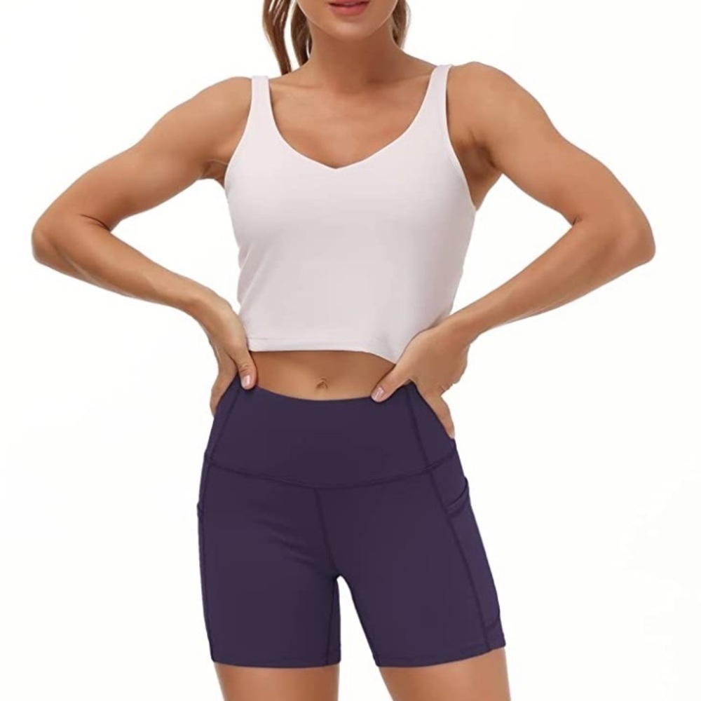 NWT The Gym People Purple Compression Shorts Sz. XL - Picture 6 of 11